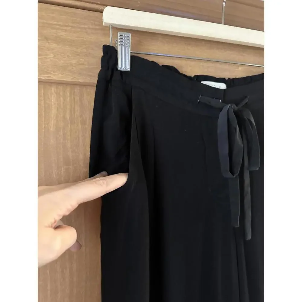 Aritzia Wilfred Silk Blend Marais Paper Bag Pull on Pants Black Women’s sz Small - Picture 4 of 15